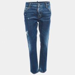 Pre Owned Dsquared2 Blue Distressed Denim Cool Girl Jeans L