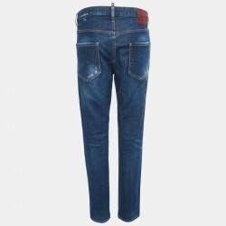 Pre Owned Dsquared2 Blue Distressed Denim Cool Girl Jeans L