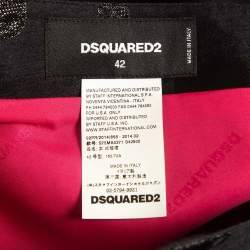 Dsquared2 Black Jacquard Silk Blend Mini Skirt M