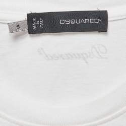 Dsquared2 White Print Cotton Short Sleeve T-Shirt S