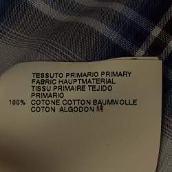 Dsquared2 Blue Checked Cotton Buttoned Short Puff Sleeve Shirt M