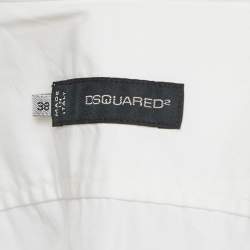 Dsquared2 White Cotton Neck Embellished Shirt S