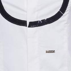 Dsquared2 White Cotton Neck Embellished Shirt S