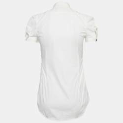 Dsquared2 White Cotton Neck Embellished Shirt S