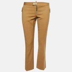 Dsquared2 Brown Gabardine Zipper Detail Trousers M