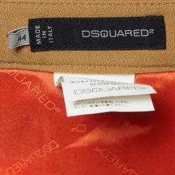 Dsquared2 Brown Gabardine Zipper Detail Trousers M