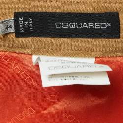 Dsquared2 Brown Gabardine Zipper Detail Trousers M