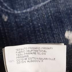 Pre Owned Dsquared2 Navy Blue Printed Distressed Denim Jeans L Waist 36"