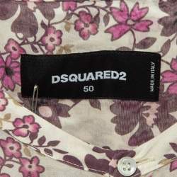 Dsquared2 Pink/Cream Floral Print Cotton Blend Shirt XL