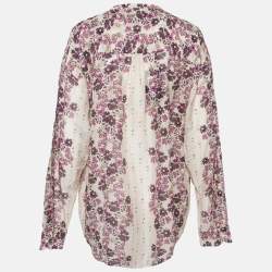 Dsquared2 Pink/Cream Floral Print Cotton Blend Shirt XL