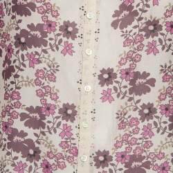 Dsquared2 Pink/Cream Floral Print Cotton Blend Shirt XL