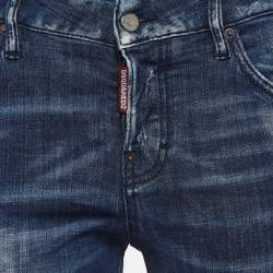 Dsquared2 Blue Distressed Denim Cropped Jeans S Waist 33"