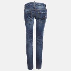 Dsquared2 Blue Washed Denim Low Rise Jeans S Waist 32"