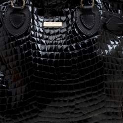 Dsquared2 Black Croc Embossed Patent Leather Tote