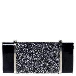 Dsquared2 Black Patent Leather and Glitter Box Clutch