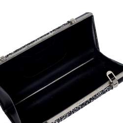 Dsquared2 Black Patent Leather and Glitter Box Clutch