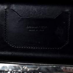 Dsquared2 Black Patent Leather and Glitter Box Clutch