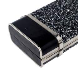 Dsquared2 Black Patent Leather and Glitter Box Clutch