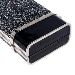 Dsquared2 Black Patent Leather and Glitter Box Clutch