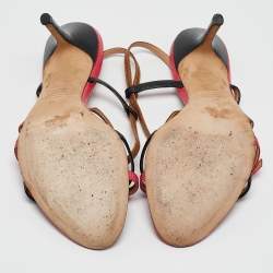 Dsquared2 Multicolor Lizard Embossed Leather Slingback Sandals Size 38