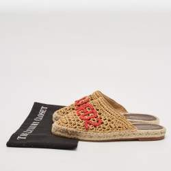 Dsquared2 Beige Straw Mules Size 38