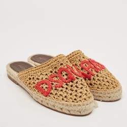 Dsquared2 Beige Straw Mules Size 38
