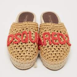 Dsquared2 Beige Straw Mules Size 38