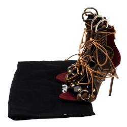 Dsquared2 Multicolor Suede And Leather Eskimo Studded Sandals Size 39