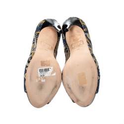 Dsquared2 Multicolor Brocade Fabric Peep Toe Pumps Size 40