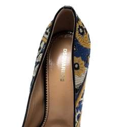 Dsquared2 Multicolor Brocade Fabric Peep Toe Pumps Size 40