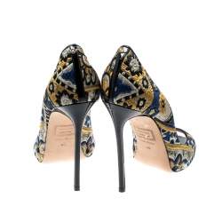 Dsquared2 Multicolor Brocade Fabric Peep Toe Pumps Size 40