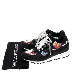 Dsquared2 Multicolor Nubuck And Leather Printed Lace Up Sneakers Size 41