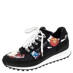 Dsquared2 Multicolor Nubuck And Leather Printed Lace Up Sneakers Size 41