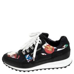 Dsquared2 Multicolor Nubuck And Leather Printed Lace Up Sneakers Size 41