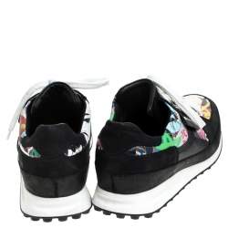 Dsquared2 Multicolor Nubuck And Leather Printed Lace Up Sneakers Size 41