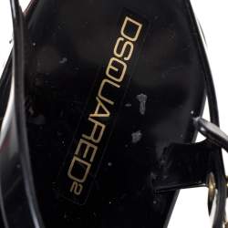 Dsquared2 Black Jelly Key Embellishment T-Strap Flats Size 41