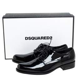 Pre Owned Dsquared2 Black Patent Leather Lace Up Derby Size 38