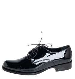 Pre Owned Dsquared2 Black Patent Leather Lace Up Derby Size 38