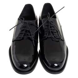 Pre Owned Dsquared2 Black Patent Leather Lace Up Derby Size 38