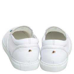 Pre Owned Dsquared2 White Leather Logo Low Top Sneakers Size 40