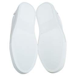 Pre Owned Dsquared2 White Leather Logo Low Top Sneakers Size 40