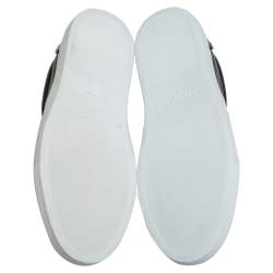 Pre Owned Dsquared2 Black Leather Logo Low Top Sneakers Size 37