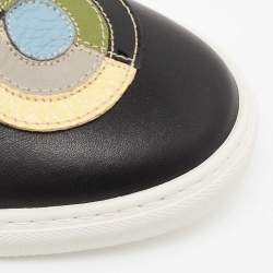 Dsquared2 Black Leather And Python Trim Slip On Sneakers Size 37