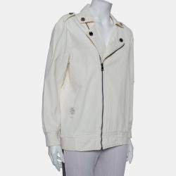 Du Mishmash Cream Denim Embellished Detail Jacket M