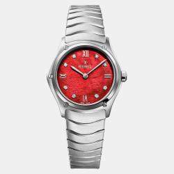 Ebel Red Stainless Steel Sport Classic 1216487A Quartz Women's Wristwatch 29mm