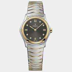 Ebel Grey Stainless Steel Sport Classic 1216419A Quartz Women's Wristwatch 29 mm