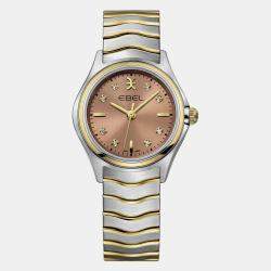Ebel Brown Stainless Steel Wave 1216568 Quartz Women's Wristwatch 30 mm