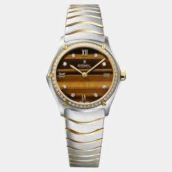 Ebel Brown Stainless Steel Sport Classic 1216560 Quartz Women's Wristwatch 29 mm