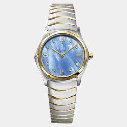 Ebel Blue Stainless Steel Sport Classic 1216596 Quartz Women's Wristwatch 29 mm