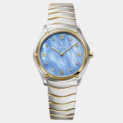 Ebel Blue Stainless Steel Sport Classic 1216603 Quartz Women's Wristwatch 33 mm